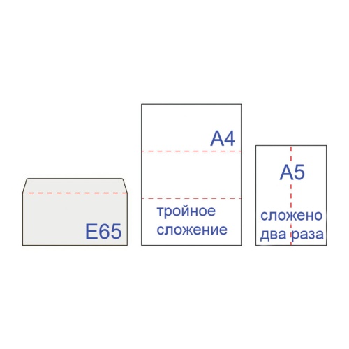 Конверты почтовые E65 правое окно, отрывная полоса, внутренняя запечатка, 1000 шт фото 2